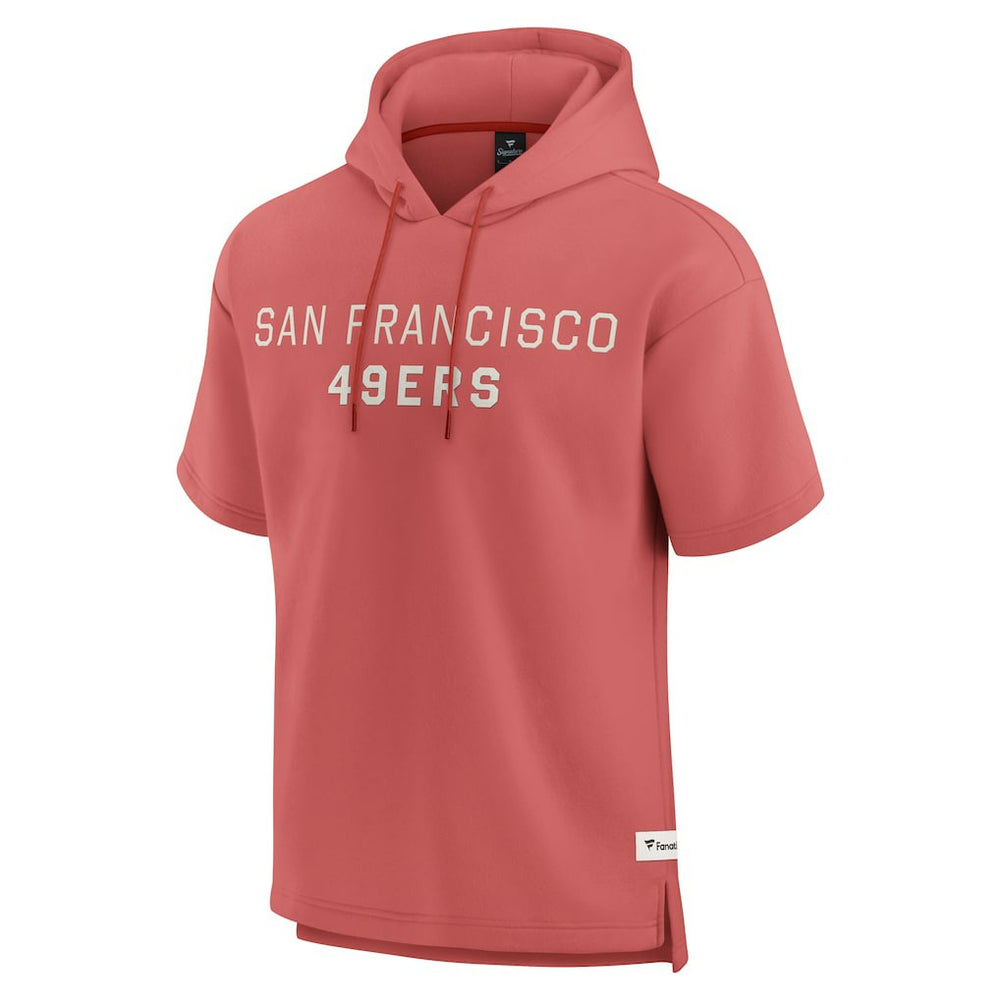 Fanatics San Francisco 49ers Elements Future Ground Lettering Short Sleeve Pullover Hoodie Red
