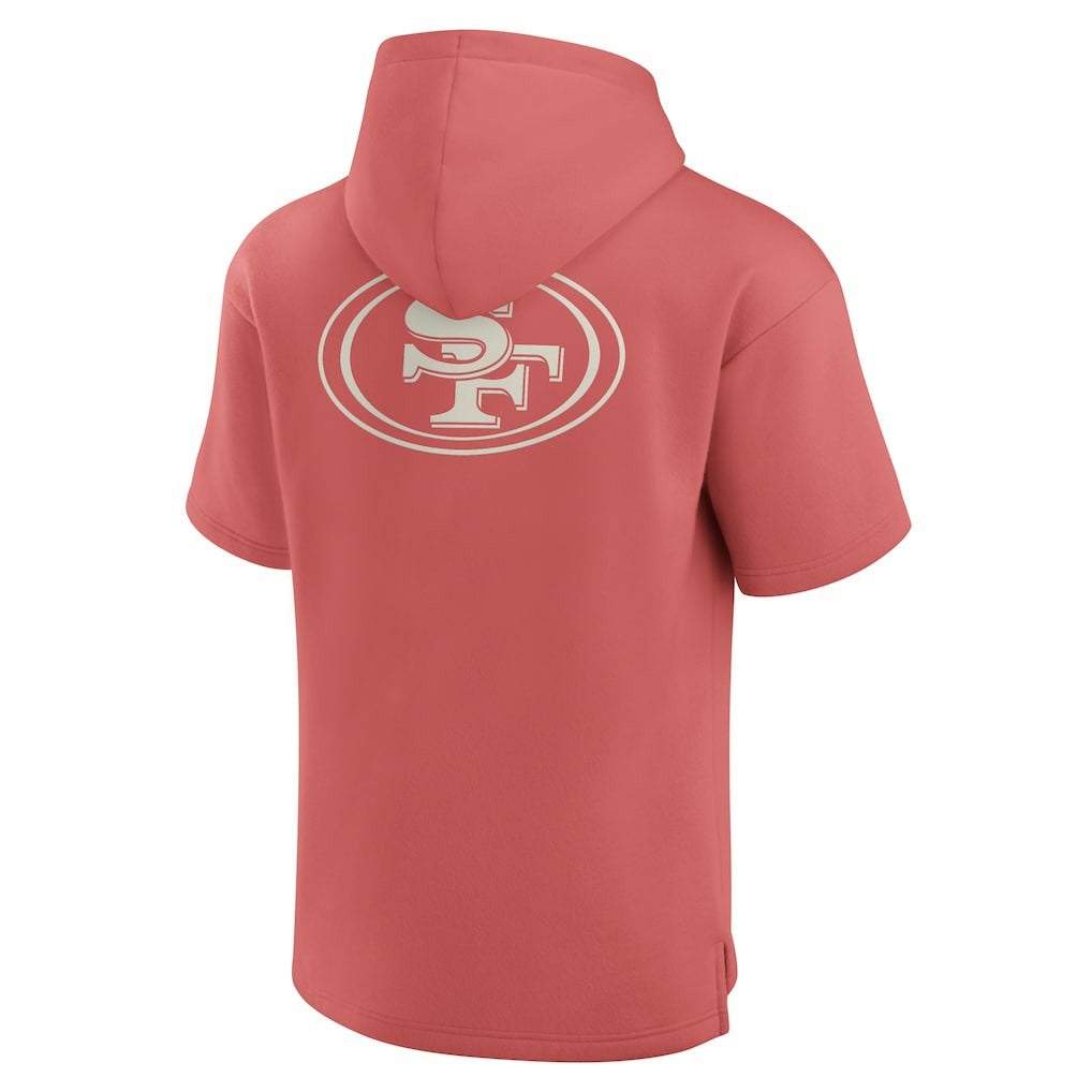 Fanatics San Francisco 49ers Elements Future Ground Lettering Short Sleeve Pullover Hoodie Red