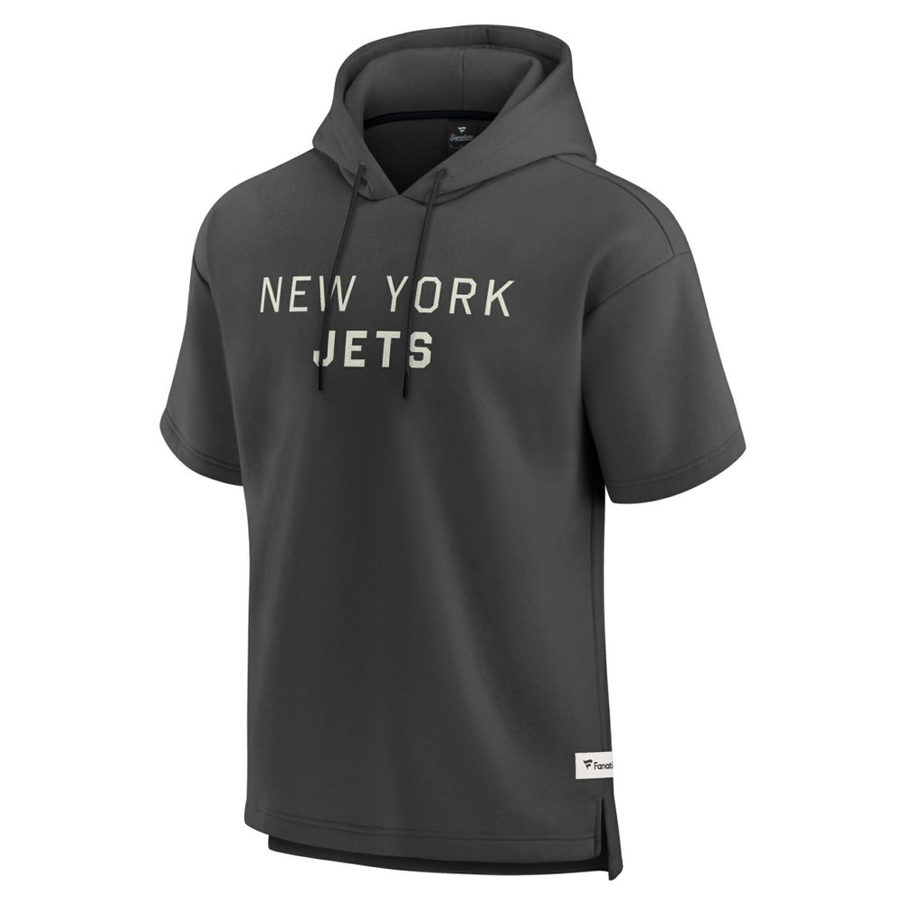 Fanatics New York Jets Elements Future Ground Lettering Short Sleeve Pullover Hoodie Charcoal