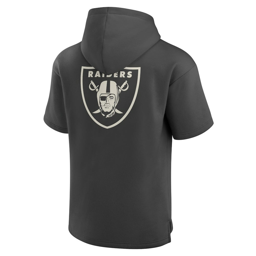 Fanatics Las Vegas Raiders Elements Future Ground Lettering Short Sleeve Pullover Hoodie Charcoal