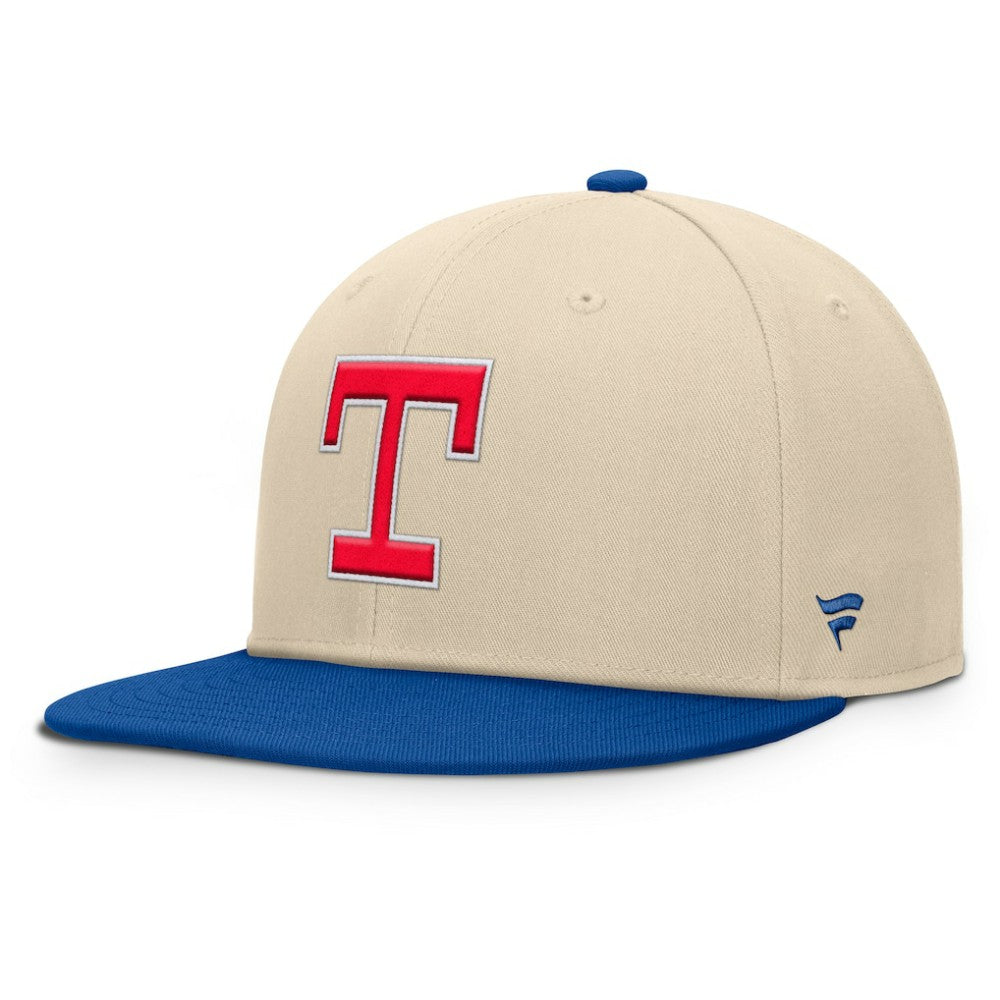 Texas Rangers Fanatics Cooperstown Collection Bounder Snapback Hat - Natural/Royal - Fanatics Sale
