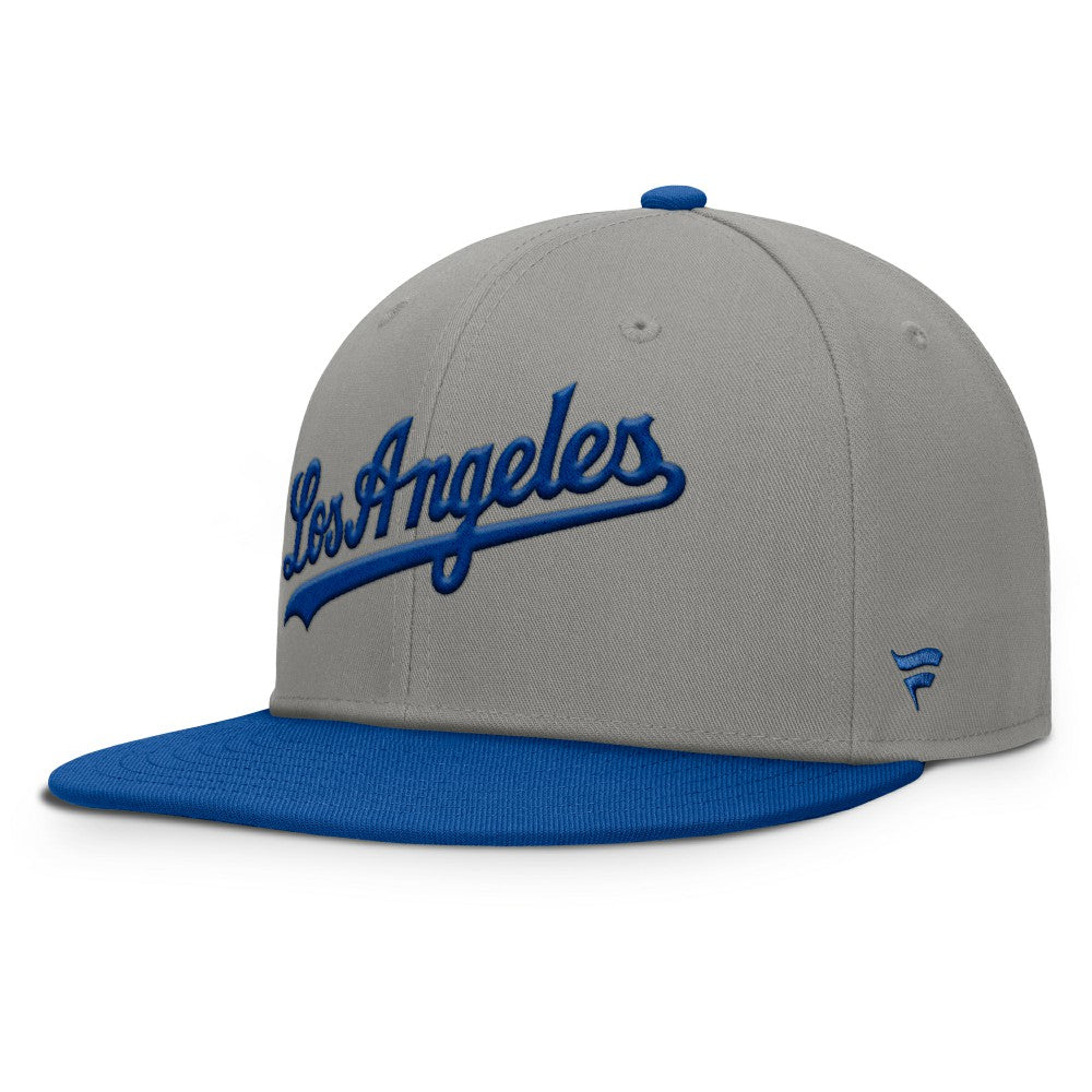 Los Angeles Dodgers Fanatics Clubhouse Dugout Fitted Hat - Gray/Royal - Fanatics Discount
