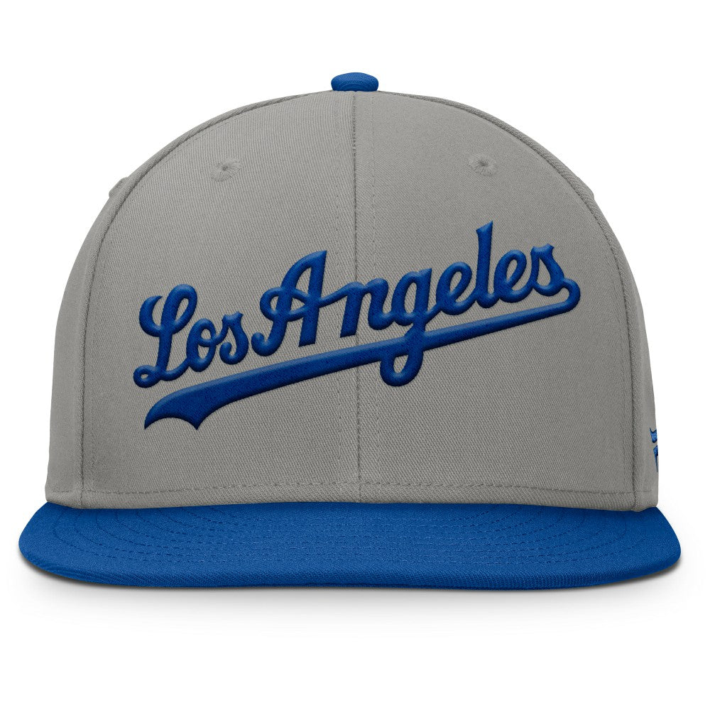 Los Angeles Dodgers Fanatics Clubhouse Dugout Fitted Hat - Gray/Royal - Fanatics Discount