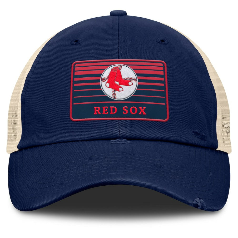 Boston Red Sox Fanatics Cooperstown Collection Eastbound Mesh Adjustable Hat - Navy/Natural - Fanatics Discount