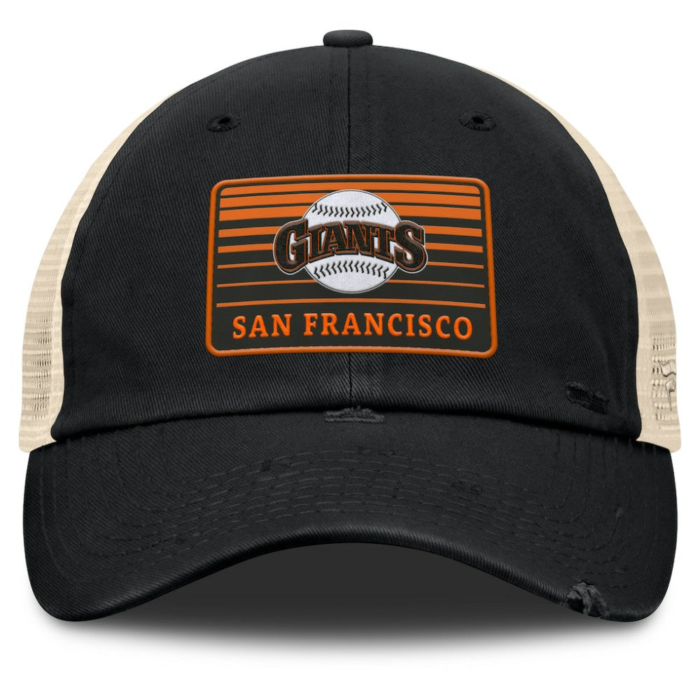 San Francisco Giants Fanatics Cooperstown Collection Eastbound Mesh Adjustable Hat - Black/Natural - Fanatics on Sale
