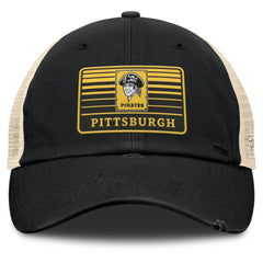 Pittsburgh Pirates Fanatics Cooperstown Collection Eastbound Mesh Adjustable Hat - Black/Natural - Fanatics Sale
