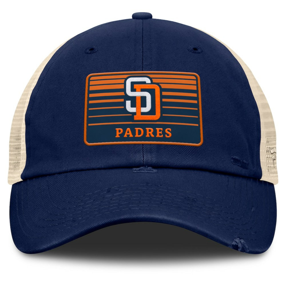 San Diego Padres Fanatics Cooperstown Collection Eastbound Mesh Adjustable Hat - Navy/Natural - Fanatics Lifestyle