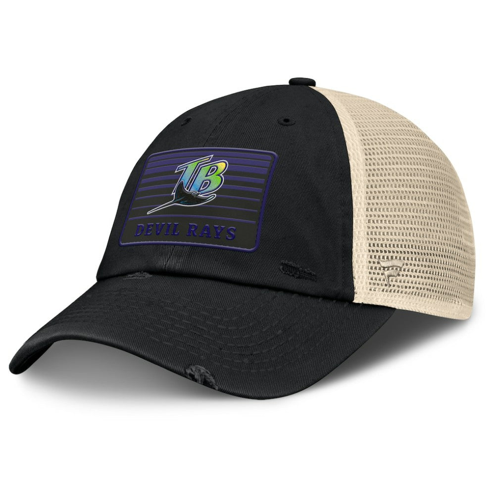 Tampa Bay Rays Fanatics Cooperstown Collection Eastbound Mesh Adjustable Hat - Black/Natural - Fanatics Sale