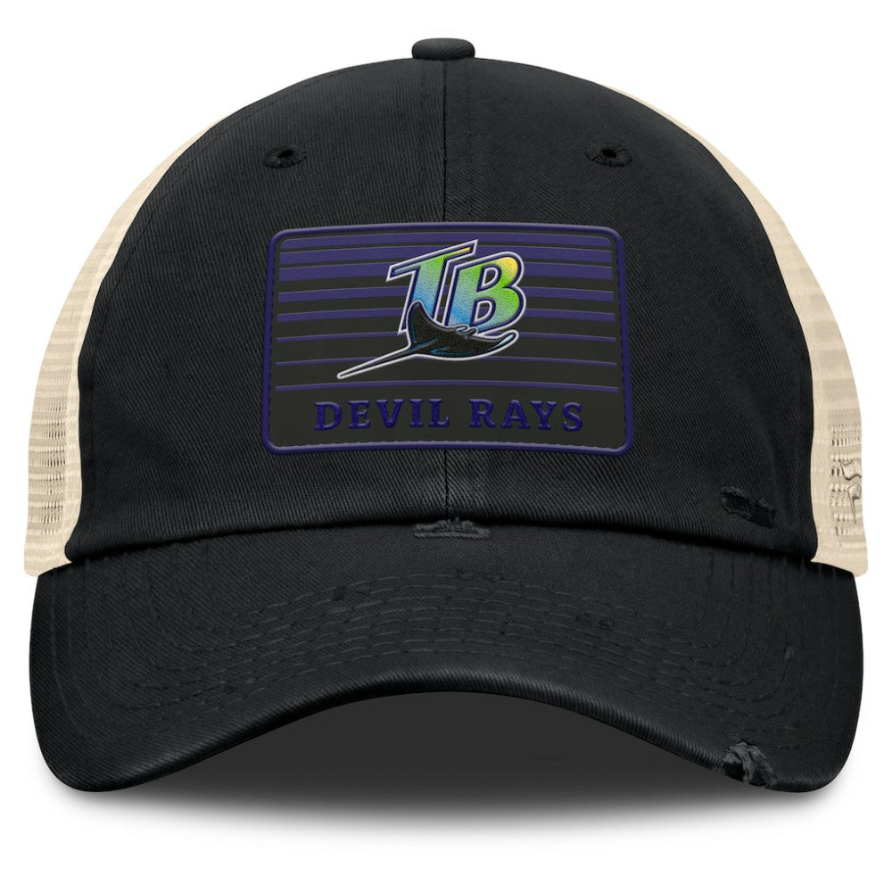 Tampa Bay Rays Fanatics Cooperstown Collection Eastbound Mesh Adjustable Hat - Black/Natural - Fanatics Sale