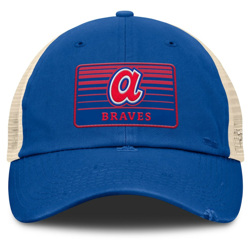Atlanta Braves Fanatics Cooperstown Collection Eastbound Mesh Adjustable Hat - Royal/Natural - Fanatics Online