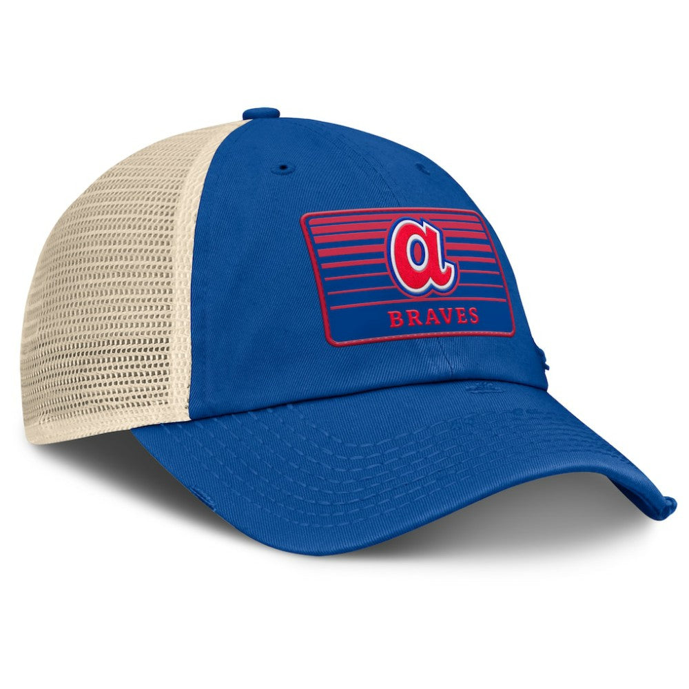 Atlanta Braves Fanatics Cooperstown Collection Eastbound Mesh Adjustable Hat - Royal/Natural - Fanatics Online