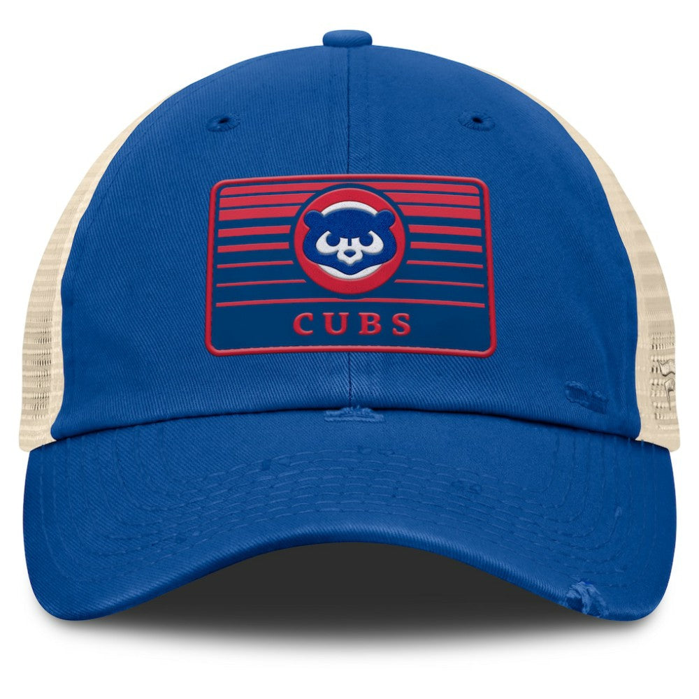 Chicago Cubs Fanatics Cooperstown Collection Eastbound Mesh Adjustable Hat - Royal/Natural - Fanatics Discount