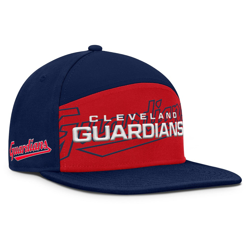 Cleveland Guardians Fanatics Clubhouse Splitter Snapback Hat - Navy/Red - Fanatics on Sale