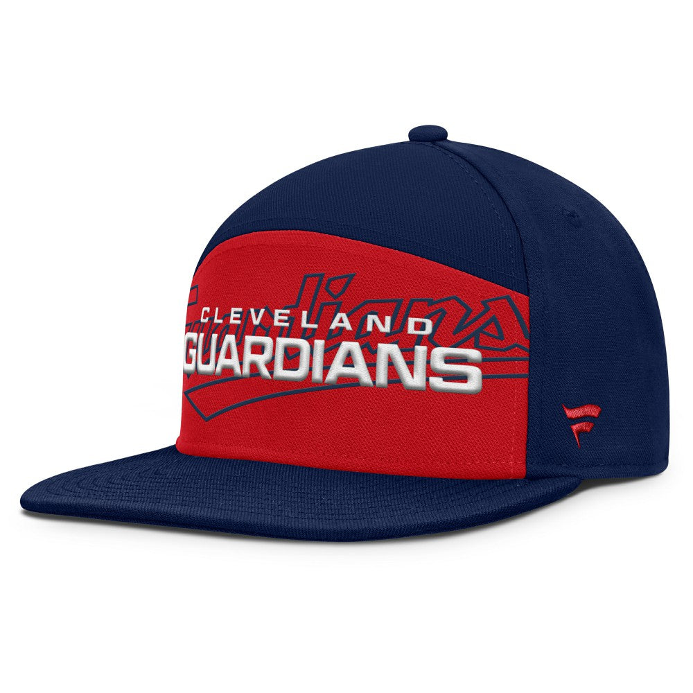 Cleveland Guardians Fanatics Clubhouse Splitter Snapback Hat - Navy/Red - Fanatics on Sale