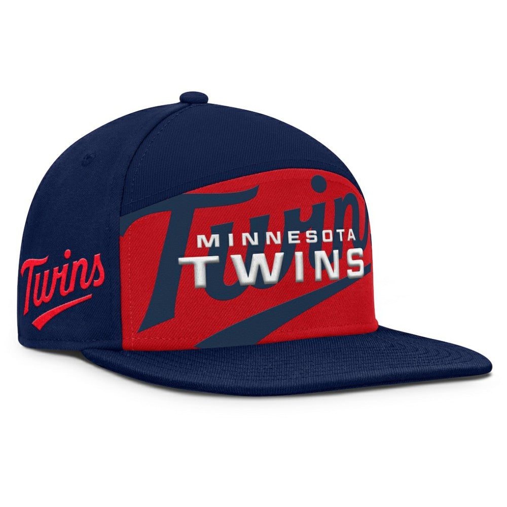 Minnesota Twins Fanatics Clubhouse Splitter Snapback Hat - Navy/Red - Fanatics Discount