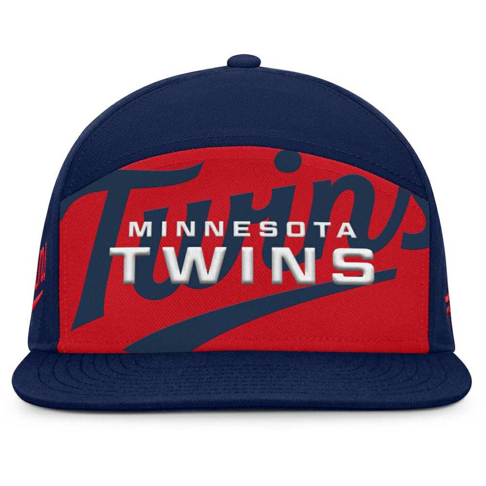Minnesota Twins Fanatics Clubhouse Splitter Snapback Hat - Navy/Red - Fanatics Discount