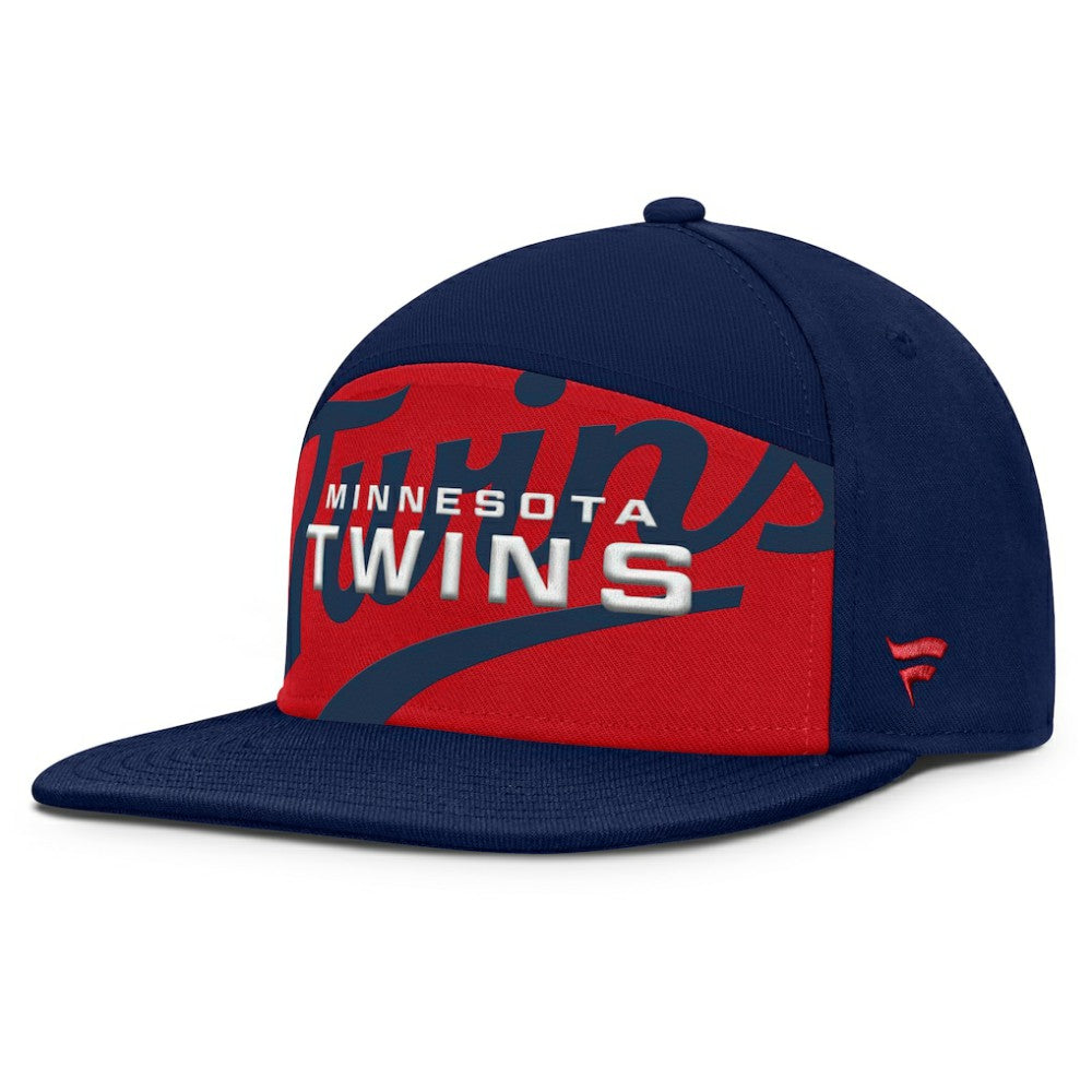 Minnesota Twins Fanatics Clubhouse Splitter Snapback Hat - Navy/Red - Fanatics Discount