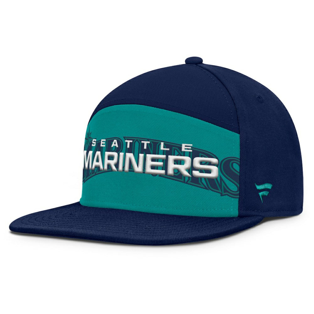 Seattle Mariners Fanatics Clubhouse Splitter Snapback Hat - Navy/Teal - Fanatics Lifestyle
