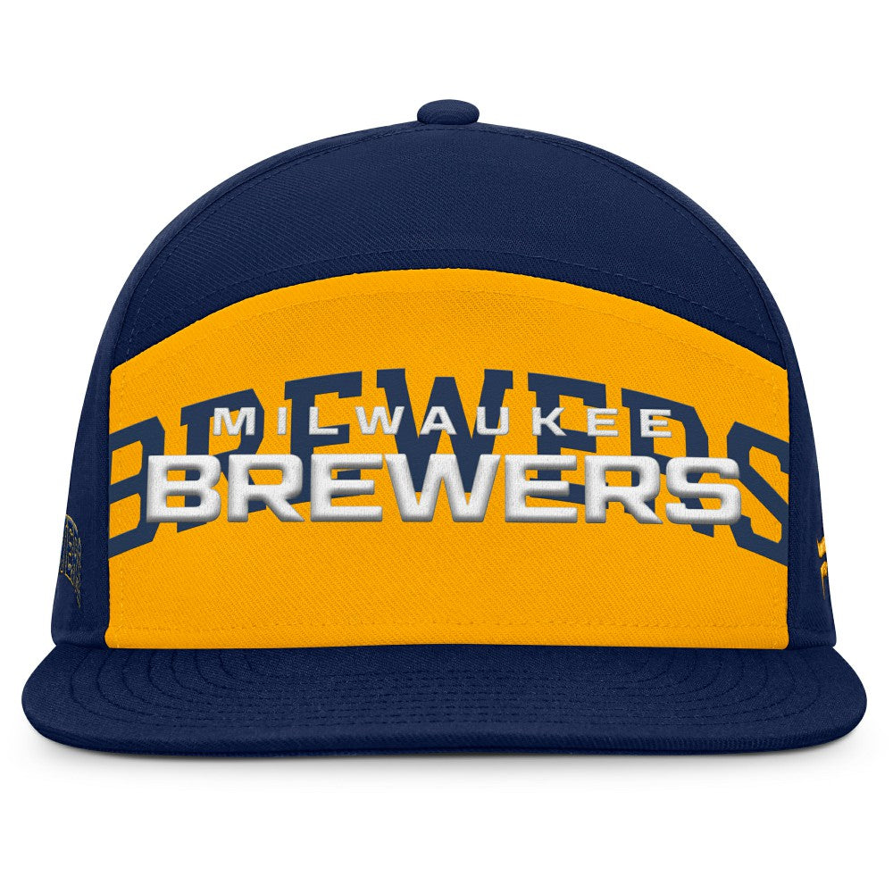 Milwaukee Brewers Fanatics Clubhouse Splitter Snapback Hat - Navy/Gold - Fanatics Lifestyle