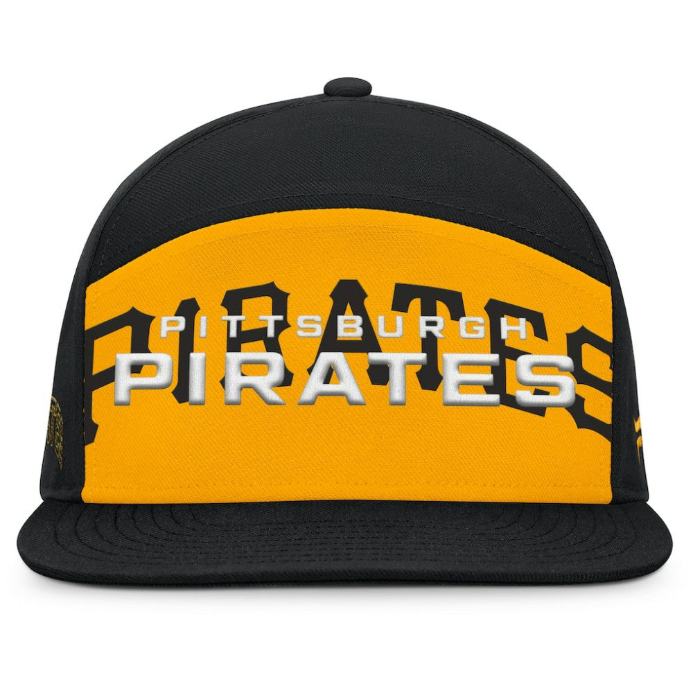 Pittsburgh Pirates Fanatics Clubhouse Splitter Snapback Hat - Black/Gold - Fanatics Sale
