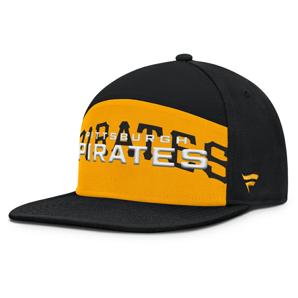 Pittsburgh Pirates Fanatics Clubhouse Splitter Snapback Hat - Black/Gold - Fanatics Sale