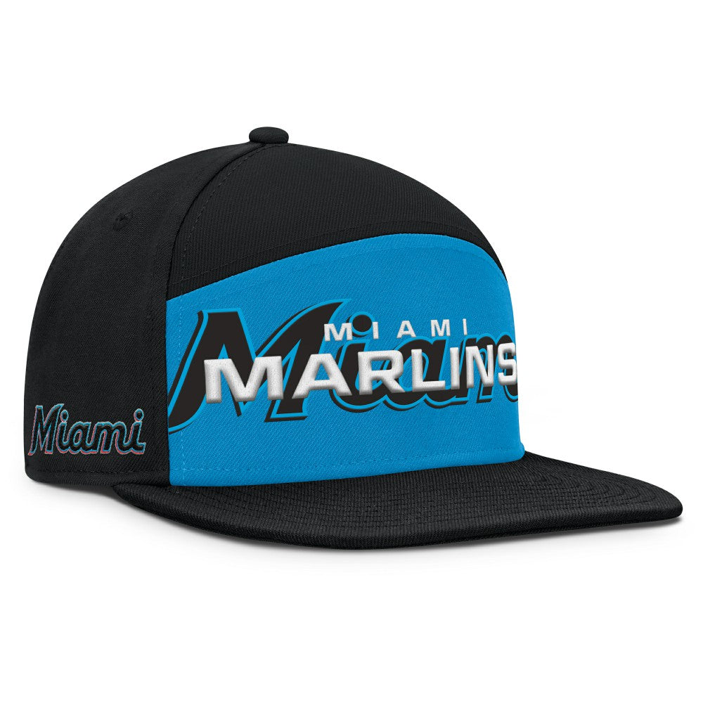 Miami Marlins Fanatics Clubhouse Splitter Snapback Hat - Black/Blue - Fanatics Sale