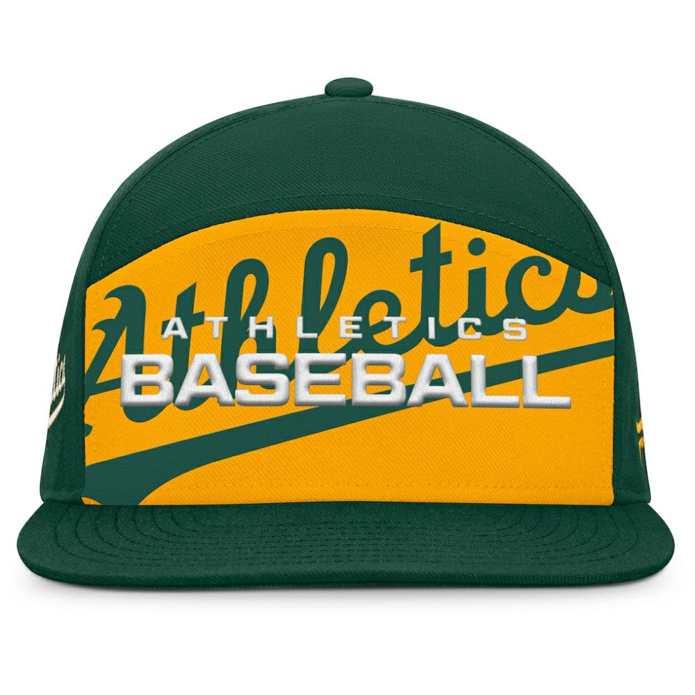 Athletics Fanatics Clubhouse Splitter Snapback Hat - Green/Gold - Fanatics Lifestyle