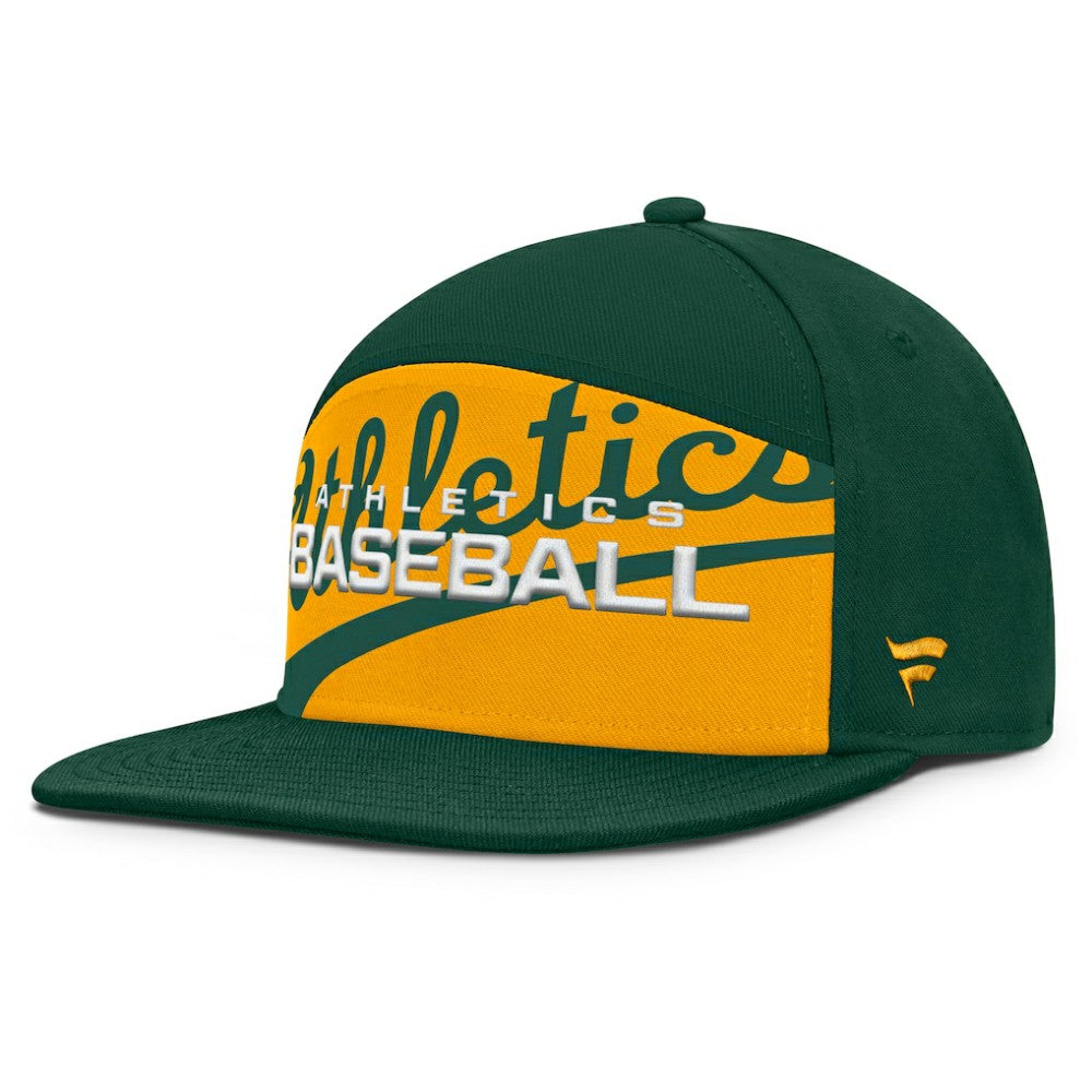 Athletics Fanatics Clubhouse Splitter Snapback Hat - Green/Gold - Fanatics Lifestyle