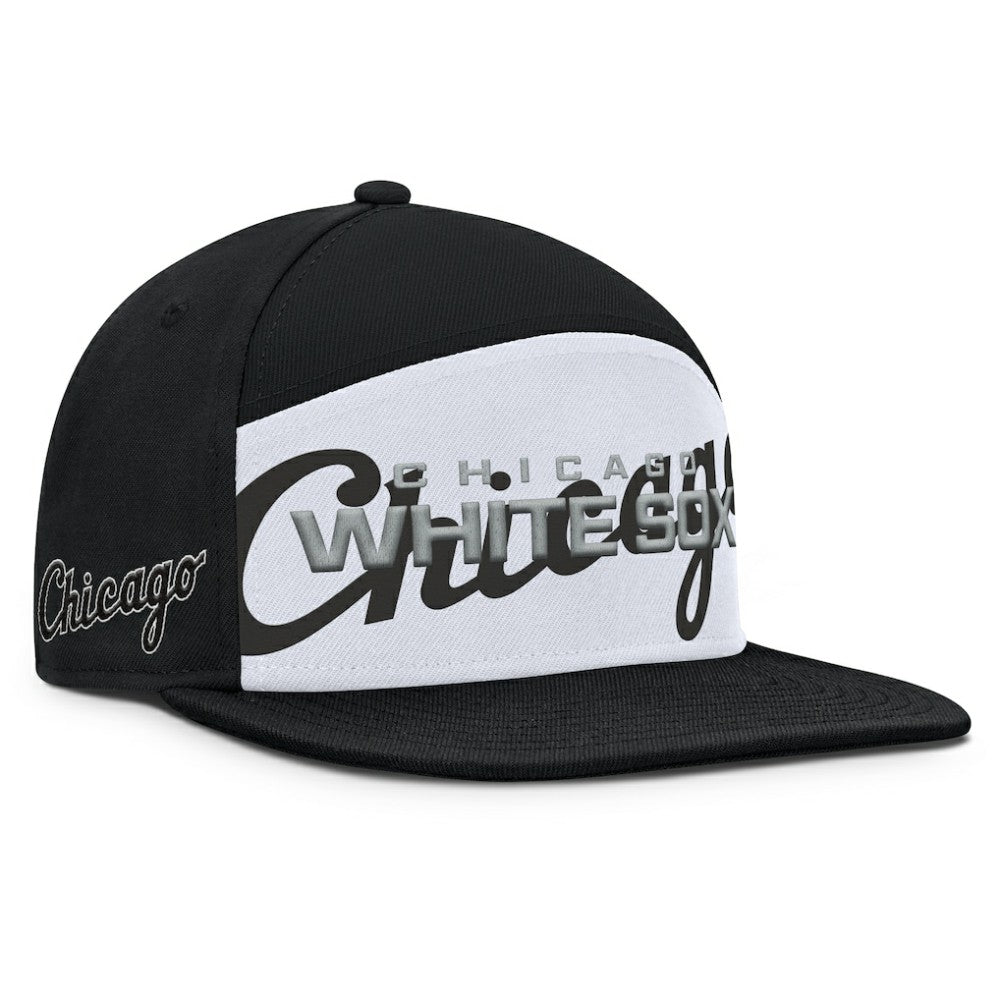 Chicago White Sox Fanatics Clubhouse Splitter Snapback Hat - Black/White - Fanatics Discount