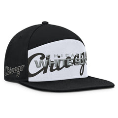 Chicago White Sox Fanatics Clubhouse Splitter Snapback Hat - Black/White - Fanatics Discount