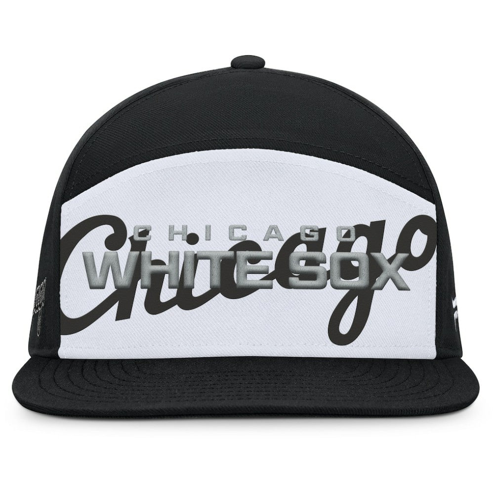 Chicago White Sox Fanatics Clubhouse Splitter Snapback Hat - Black/White - Fanatics Discount