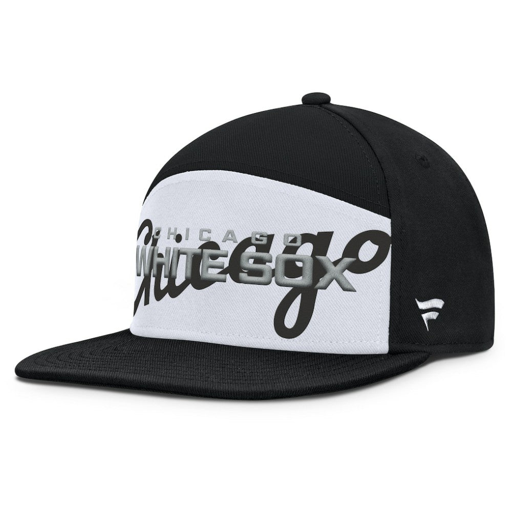 Chicago White Sox Fanatics Clubhouse Splitter Snapback Hat - Black/White - Fanatics Discount
