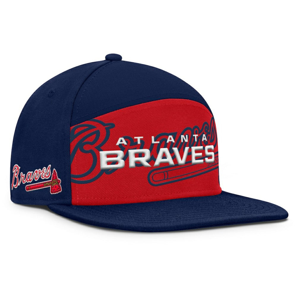 Atlanta Braves Fanatics Clubhouse Splitter Snapback Hat - Navy/Red - Fanatics Online