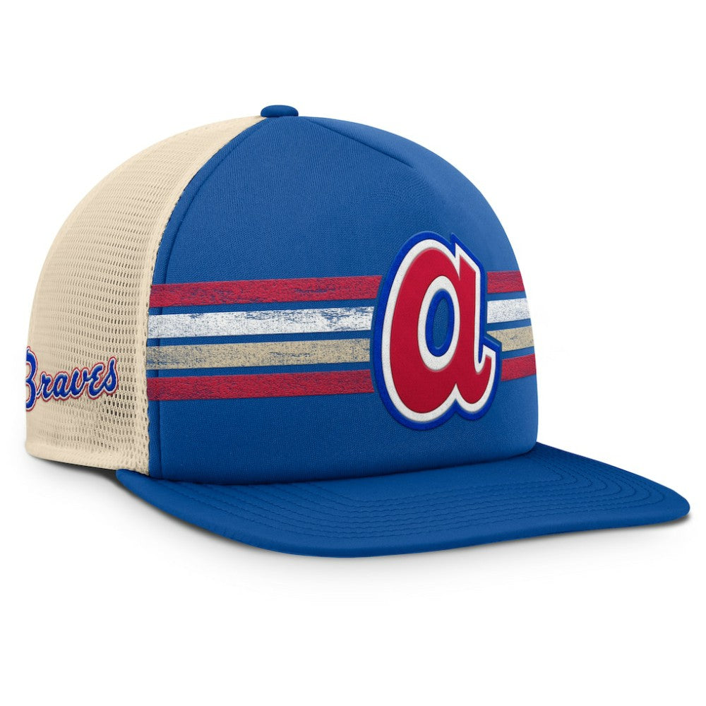 Atlanta Braves Fanatics Cooperstown Collection Powers Snapback Hat - Royal/Natural - Fanatics Lifestyle