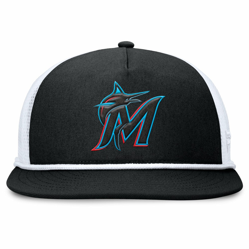Miami Marlins Fanatics Clubhouse Change Up Snapback Hat - Black/White - Fanatics on Sale