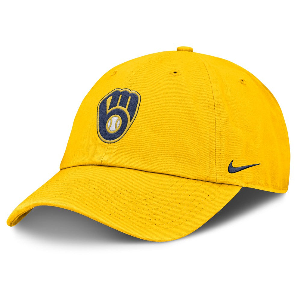 Milwaukee Brewers Nike Club Adjustable Hat - Gold - Nike Discount