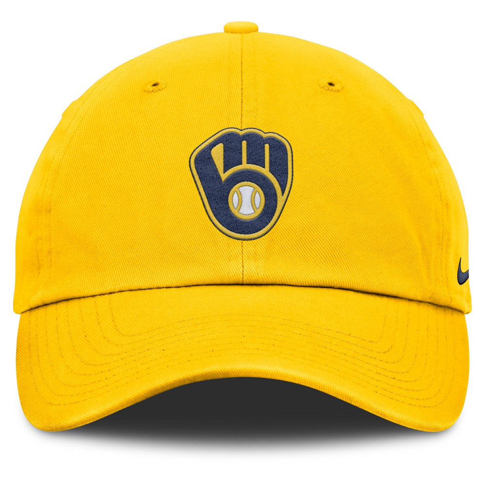 Milwaukee Brewers Nike Club Adjustable Hat - Gold - Nike Discount