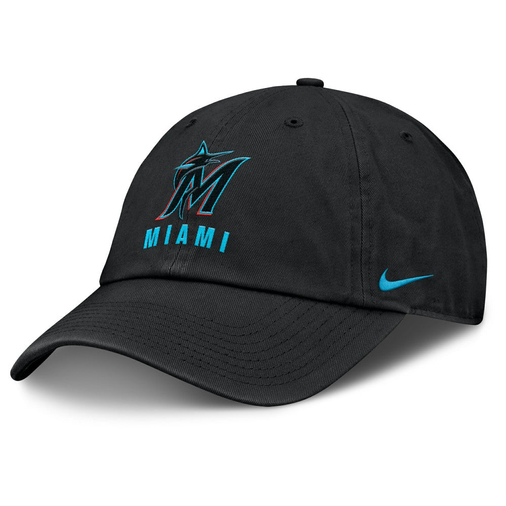 Miami Marlins Nike Club Adjustable Hat - Black - Nike Lifestyle
