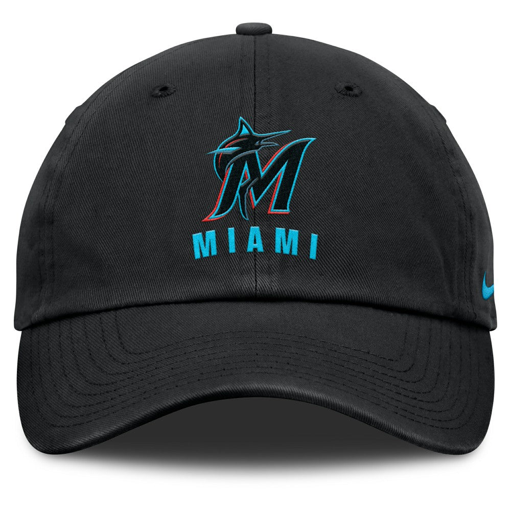 Miami Marlins Nike Club Adjustable Hat - Black - Nike Lifestyle