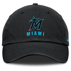 Miami Marlins Nike Club Adjustable Hat - Black - Nike Lifestyle