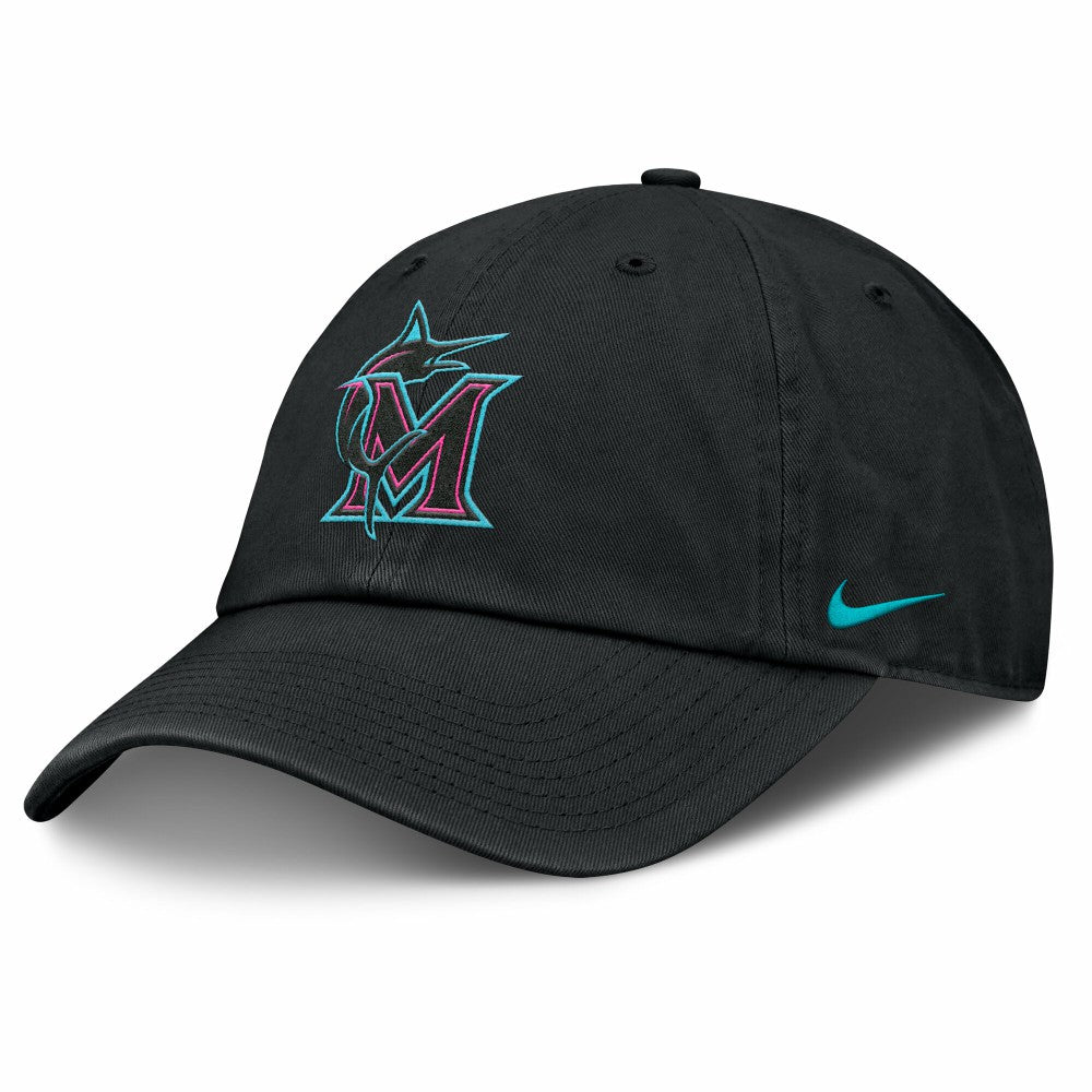 Miami Marlins Nike Unisex 2025 City Connect Club Adjustable Hat - Black - Nike Sale
