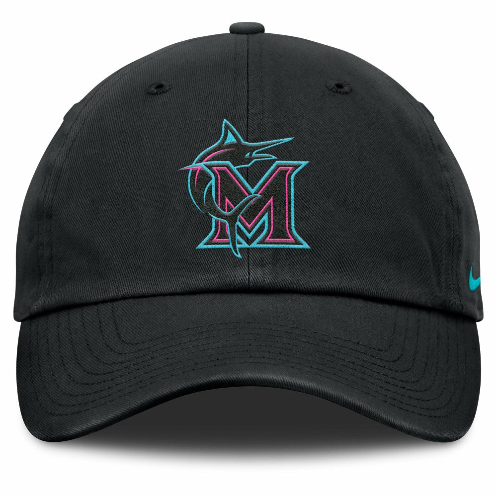 Miami Marlins Nike Unisex 2025 City Connect Club Adjustable Hat - Black - Nike Sale