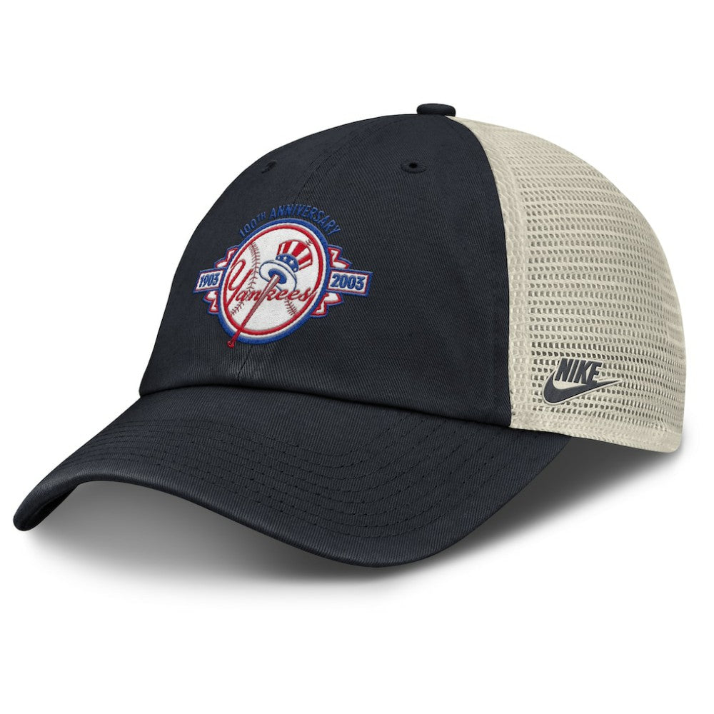New York Yankees Nike Cooperstown Collection Club Trucker Adjustable Hat - Navy/Natural - Nike Online