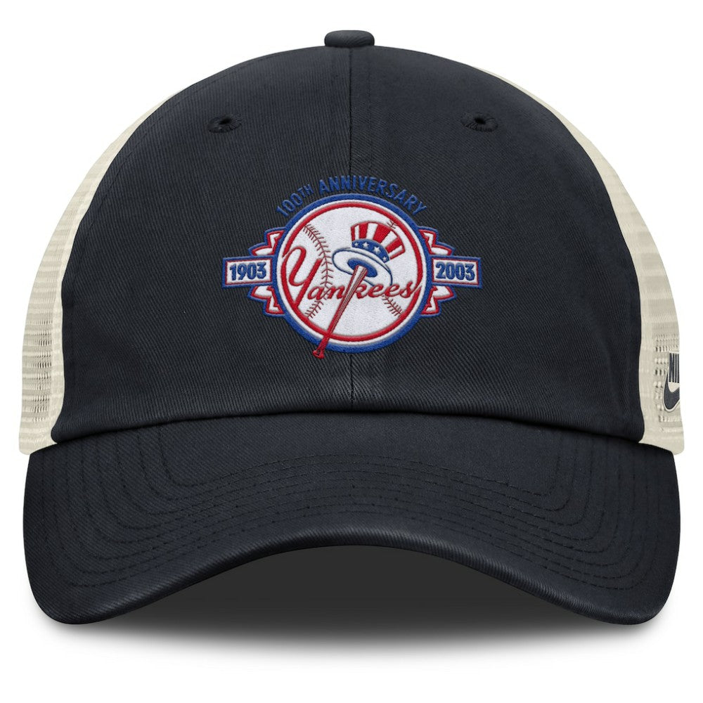 New York Yankees Nike Cooperstown Collection Club Trucker Adjustable Hat - Navy/Natural - Nike Online