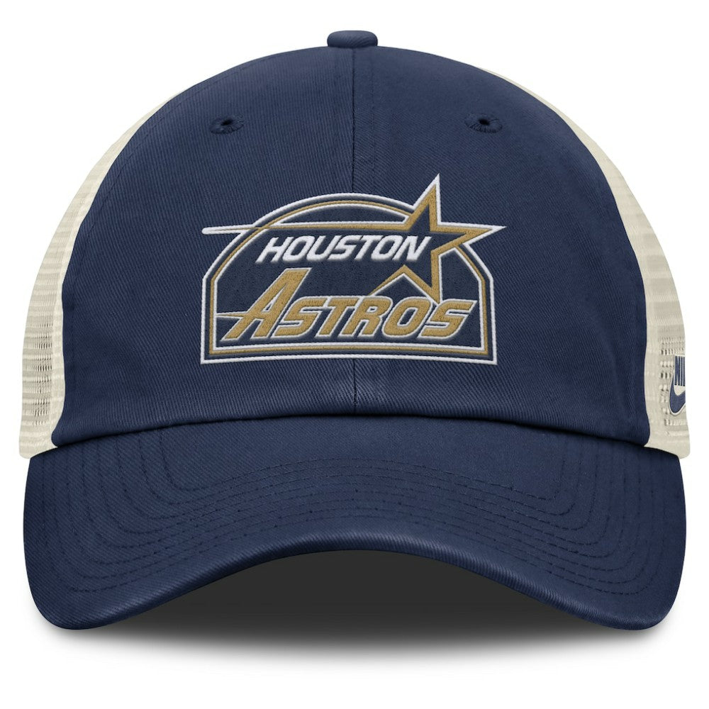 Houston Astros Nike Cooperstown Collection Club Trucker Adjustable Hat - Navy/Natural - Nike Lifestyle