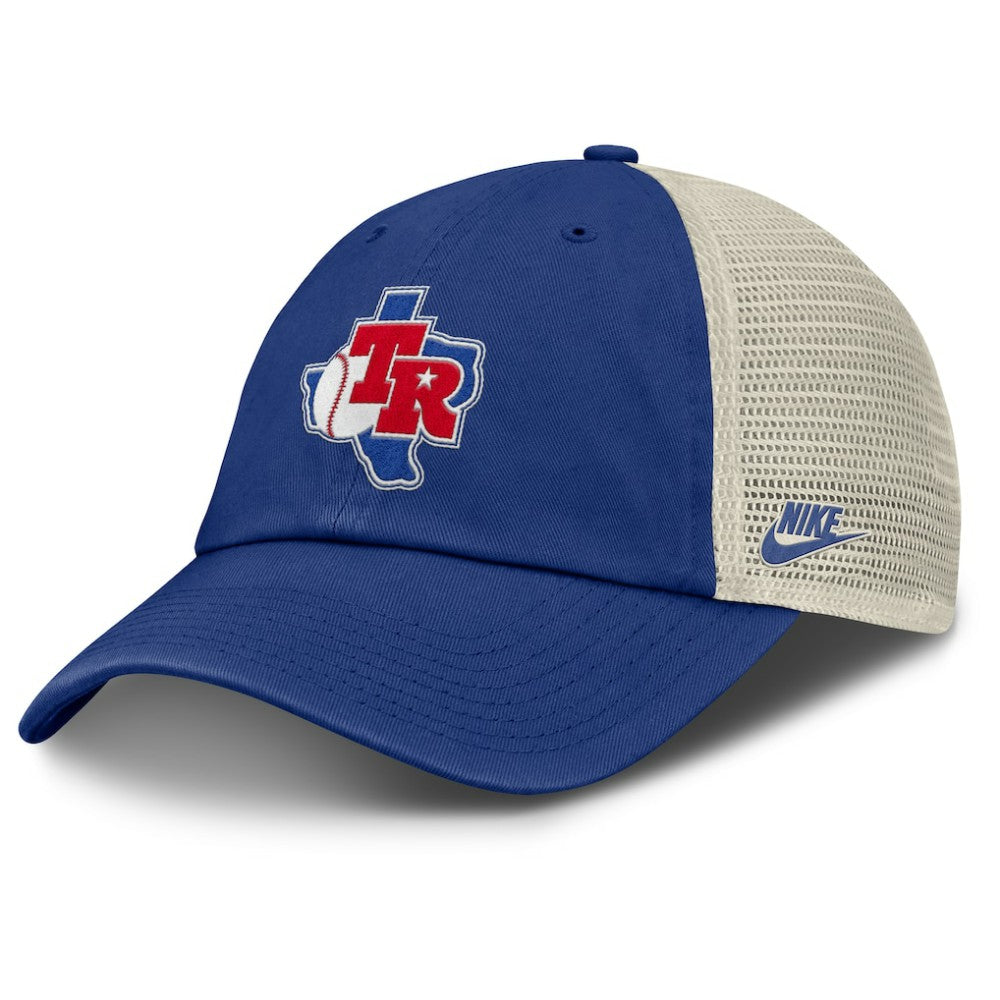 Texas Rangers Nike Cooperstown Collection Club Trucker Adjustable Hat - Royal/Natural - Nike on Sale