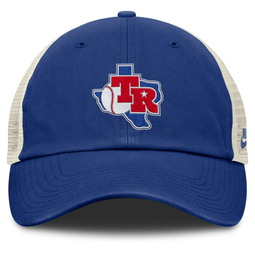 Texas Rangers Nike Cooperstown Collection Club Trucker Adjustable Hat - Royal/Natural - Nike on Sale