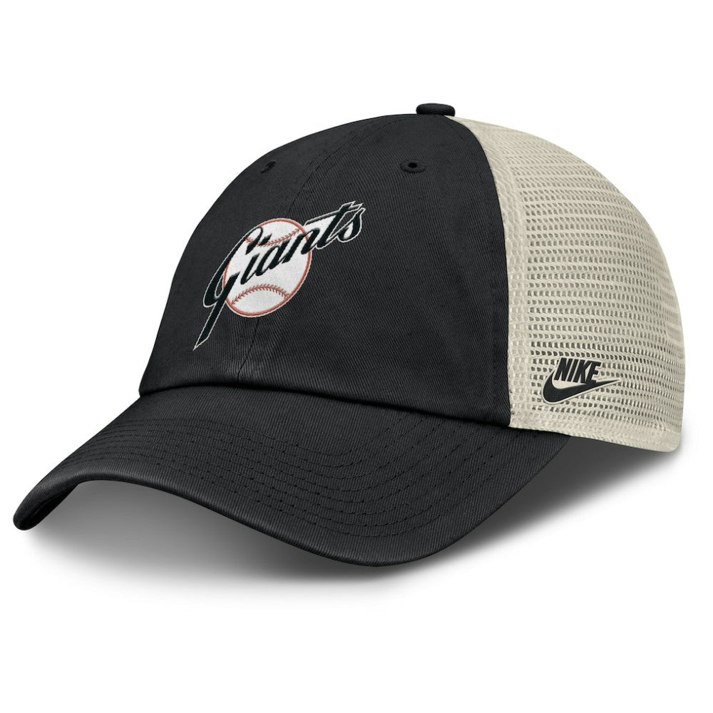 San Francisco Giants Nike Cooperstown Collection Club Trucker Adjustable Hat - Black/Natural - Nike on Sale