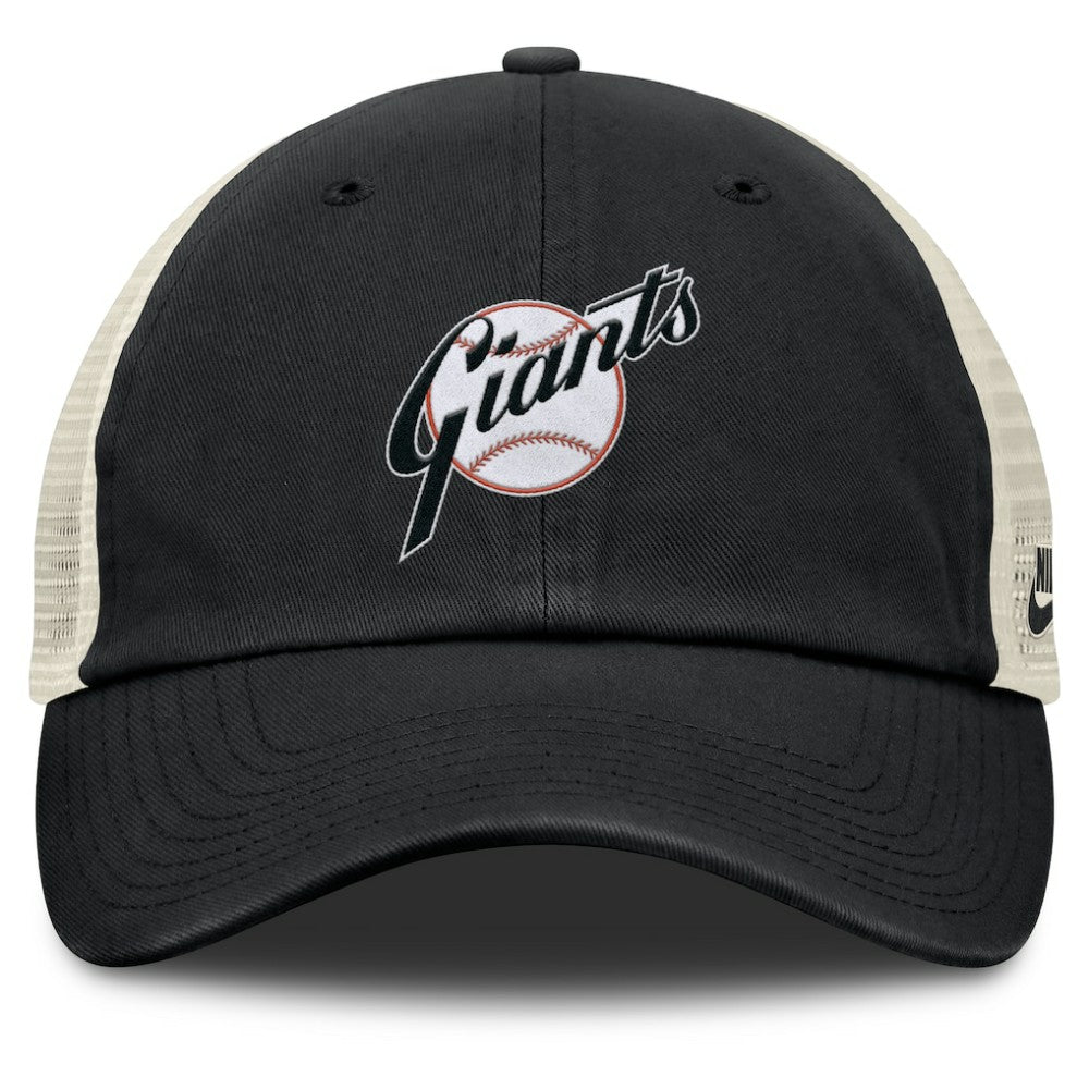 San Francisco Giants Nike Cooperstown Collection Club Trucker Adjustable Hat - Black/Natural - Nike on Sale