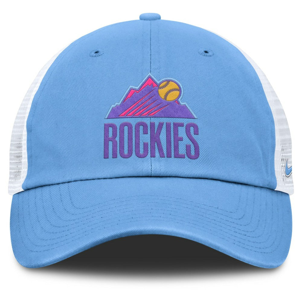 Colorado Rockies Nike Unisex 2025 City Connect Club Adjustable Trucker Hat - Light Blue/White - Nike Online